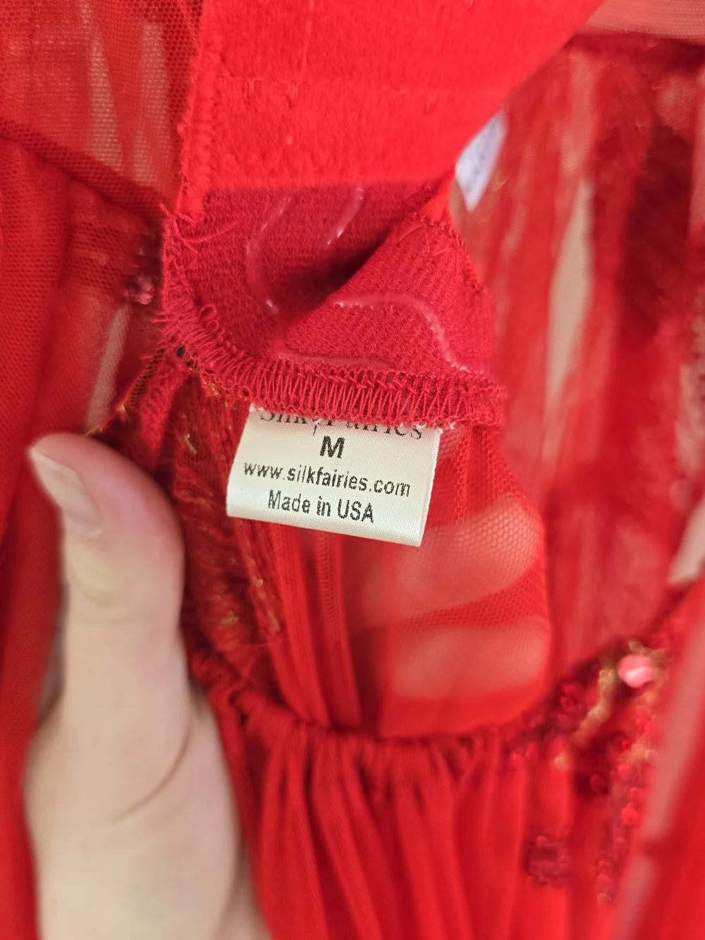 Red Floral Sheer Maxi Dress with Corset Bodice - Picture 12 of 13